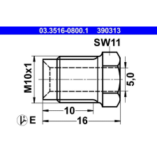ATE összekötő csavar ATE 03.3516-0800.1 autóalkatrész
