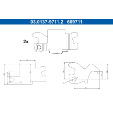 ATE tartozékkészlet, rögzítőfék pofa ATE 03.0137-9711.2 autóalkatrész