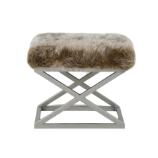  Atelier Del Sofa Capraz plüss puff - Ezüst, Barna bútor