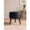  Atelier Del Sofa Fekete Puff Az-Ovl-01-Syh