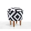  Atelier Del Sofa Pouffe Black White Luiz - Black, White