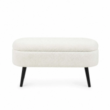  Atelier Del Sofa Pouffe White Black Oslo Wellsoft - White, Black bútor