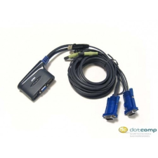 ATEN Easy CPU Switch 2PC USB + monitor kábel + audio kábel /CS62U/ kábel és adapter