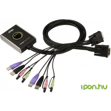 ATEN KVM Switch 2PC USB DVI +kábel CS-682 kábel és adapter