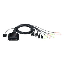 ATEN KVM Switch USB HDMI 4K 3,5mm, 2 port - CS22H kábel és adapter