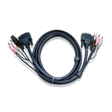 ATEN USB DVI-D Single Link KVM Cable 5m Black kábel és adapter