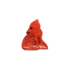  Átfúrt medál jáspis vörös farkas 35x42mm medál