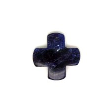  Átfúrt medál Szodalit kereszt 30x30mm medál