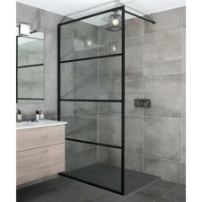 Atlantis Walk-in BLACK zuhanyfal 110, 200cm, 8mm WIB-1100 kád, zuhanykabin
