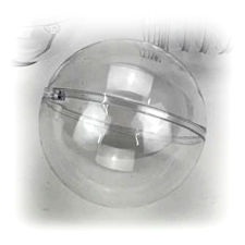  Átlátszó akril gömb, szétszedhető. Mérete: 5 cm dekorációs kellék