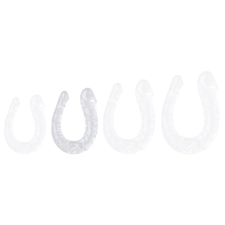  Átlátszó dupla dildó - 15 x 4 cm, prémium jelly anyagból műpénisz, dildó