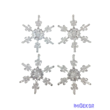  Átlátszó műanyag kari dekor - Hópehely*4 dekorációs kellék