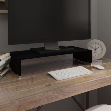 Átlátszó üveg TV/monitor állvány 60x25x11 cm bútor