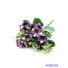 Átmenetes kis virágos csokor 31 cm 257 - Lila dekorációs kellék