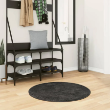  Atracitszürke hosszú szálú bozontos modern szőnyeg Ø 80 cm lakástextília