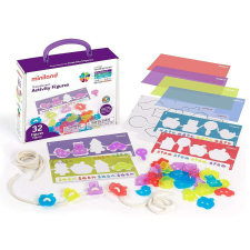 Áttetsző Fűzős figurák 32 db-os ML32165 (Translucent Activity Figures) kreatív és készségfejlesztő
