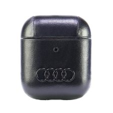 Audi AU-AP-GT/D3-BK Leather Big Logo tok AirPods - fekete fülhallgató, fejhallgató tok