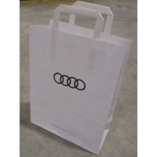 Audi logós papír dísztasak fehér 35x26x12 cm ajándéktasak