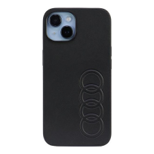 Audi Synthetic Leather Apple iPhone 13 / 14 / 15 tok, fekete tok és táska
