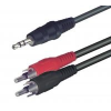  Audió kábel, 3,5 mm sztereó dugó-2 RCA dugó, 5 m (A 49-5)