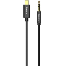  Audió kábel, USB Type-C, 1 x 3,5 mm jack, 120 cm, Baseus Yiven M01, fekete (RS107429) kábel és adapter
