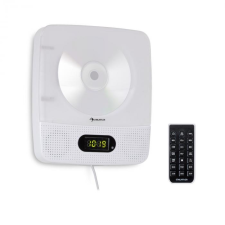 Auna Vertiplay, CD lejátszó, bluetooth, éjjeli lámpa, FM rádió, AUX, digitális óra, fehér cd lejátszó