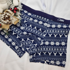 Aura Via Mikulásos boxeralsó rénszarvas mintás kék 2XL férfi alsó
