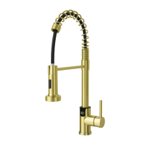 AUSTLER FH-3113 mosogató csaptelep - kiemelhető multifunkciós fej - vízhőfok kijelző (arany) csaptelep