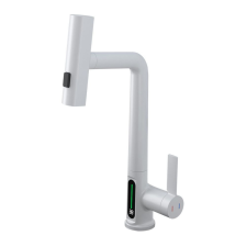 AUSTLER FH-3428YA-5 mosogató smart csaptelep - kihúzható multifunkciós fej - vízhőfok kijelző (fehér) csaptelep