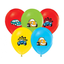 Autó Smile léggömb, lufi 5 db-os 12 inch (30 cm) party kellék