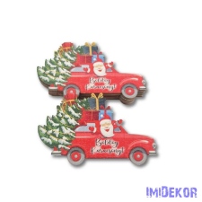  Autóból integető mikulás 5db/csomag 6x9,5cm dekorációs kellék