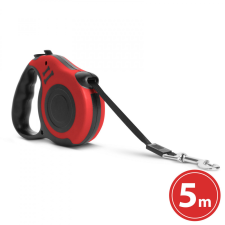 [] Automata póráz - 5 m - piros nyakörv, póráz, hám kutyáknak