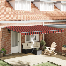  Automatikus Behúzható Napellenző Narancs és Barna 450x350 cm kerti bútor