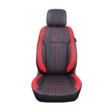  Autósüléshuzat-szett, fekete és piros ecobőr, univerzális, első-hátsó gyerekülés huzat, betét