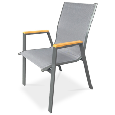 AUTRONIC Kerti szék, fém, textil, szürke,AZC-S1050 GREY kerti bútor