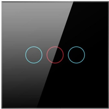 Avatto LZTS02-EU-220V Zigbee Switch, fekete (3-gang, No Neutral) villanyszerelés