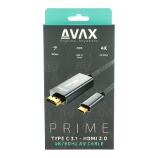 AVAX AV902 Prime USB-C - HDMI 2.0 Kábel 2m - Szürke (AV902) kábel és adapter