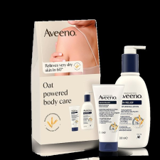 Aveeno Skin Relief testápoló nagyon száraz és érzékeny bőrre, 375 ml kozmetikai ajándékcsomag
