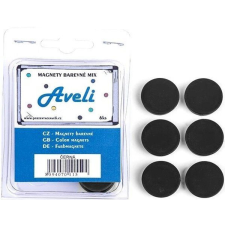 AVELI 24 mm, fekete - 6 darab a csomagban táblamágnes