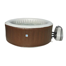 AVENLI Nice barna rattan mintás felfújható masszázsmedence , 204x70 cm, 1000L jacuzzi jakuzzi