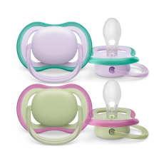 Avent SCF085/24 Játszócumi Ultra air neutral 0-6hó lányos lila, 2db