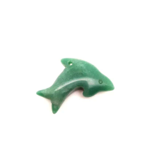 Aventurin átfúrt delfin 40x25mm medál