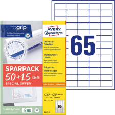 Avery 6121-65 38x21.2mm univerzális 3250+975 darabos etikett etikett