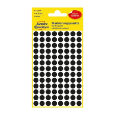 Avery Etikett AVERY 3009 jelölőpont 8mm fekete 416 db/csomag etikett