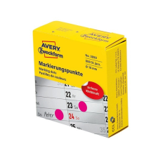 Avery Etikett AVERY 3850 öntapadó jelölőpont adagoló dobozban pink 10mm 800 jelölőpont/doboz etikett