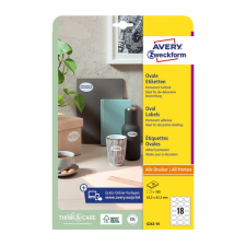 Avery Etikett AVERY L6242-10  63,5x42,3 mm univerzális ovális 10 ív/csomag etikett
