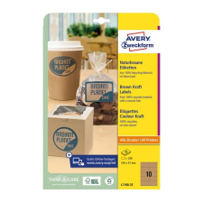Avery Etikett AVERY L7108-25 105x57 mm újrahasznosított barna kraft 25 ív/csomag etikett