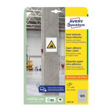Avery Etikett AVERY L7871-20 25,4x10 mm szuper öntapadó 20 ív/csomag etikett