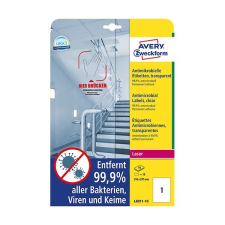 Avery Etikett AVERY L8011-10 210x297mm antimikrobiális átlátszó 10 címke/doboz 10 ív/doboz etikett