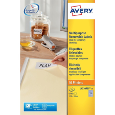 Avery Etikett címke, 17,8 x10mm, univerzális visszaszedhető, 270 címke/ív, 25 ív/doboz, Avery fehér etikett